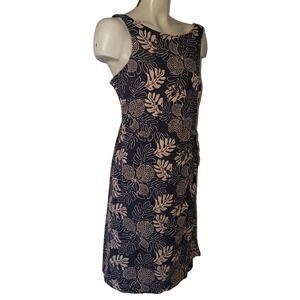 Patagonia Organic Cotton Tropical Leaf Print Wrap Midi Dress 12 vacation travel
